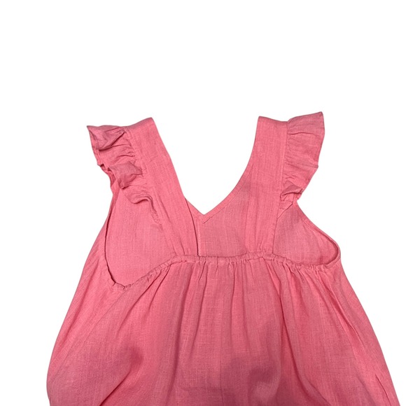 Sunshine Tienda Flamingo Sofia 100% Linen Pink Maxi Dress size L - Picture 8 of 10